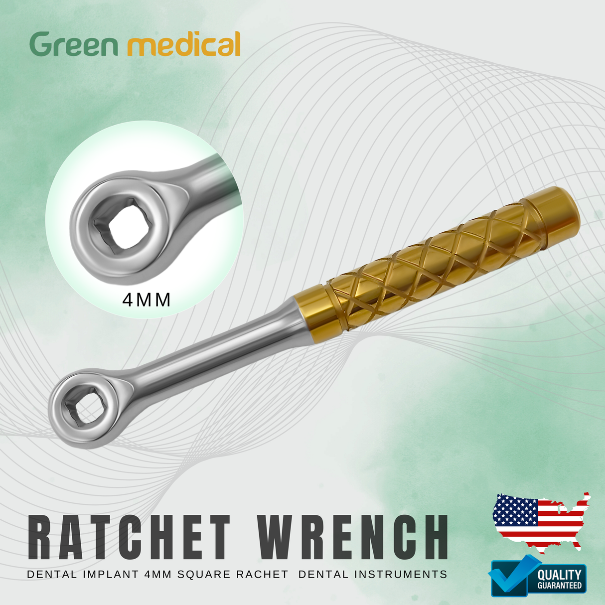 Ratchet Wrench Dental Implant 4mm Square Rachet Dental Instruments