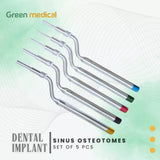 10 Pcs Sinus Lift Osteotomes Set Kit Dental Implant (Concave Tips) STR+CVD