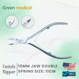 High Quality Cuticle Nipper Double/Spring 10mm Cutting Jaws , 11 cm