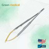 Castroviejo Needle Holder 16 cm Straight 6.5 ''with lock TC gold surgical suture