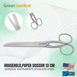 Paper Scissor Surgical HouseHold Instruments Stainless Steel German Grade