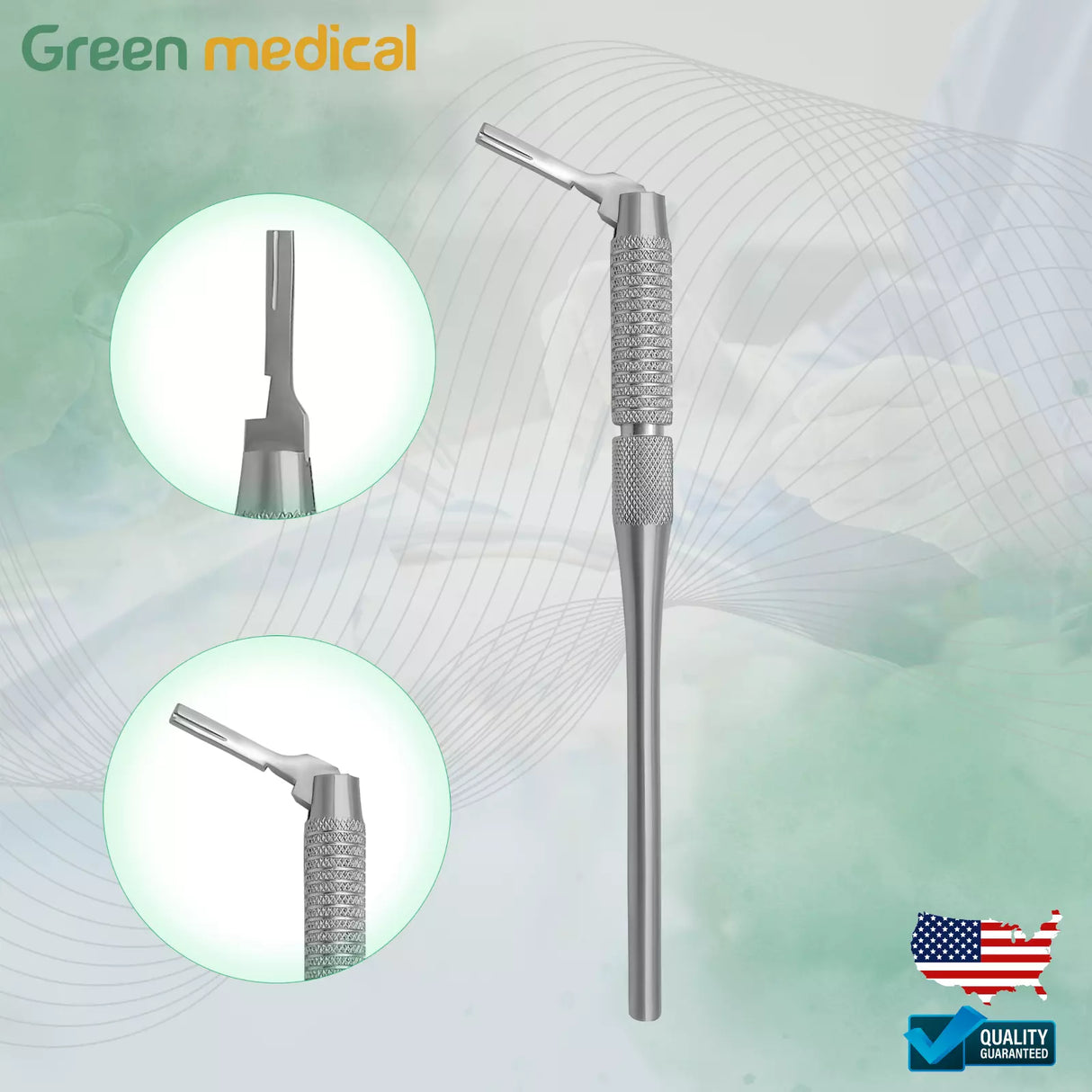 Scalpel Handle No. 3 Adjustable Round Handle Dental Sterile Placing Single Blade