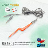 Non-Stick Bipolar Forceps Us Connector 2 pin, 22cm, Working Tip 1mm With Cable