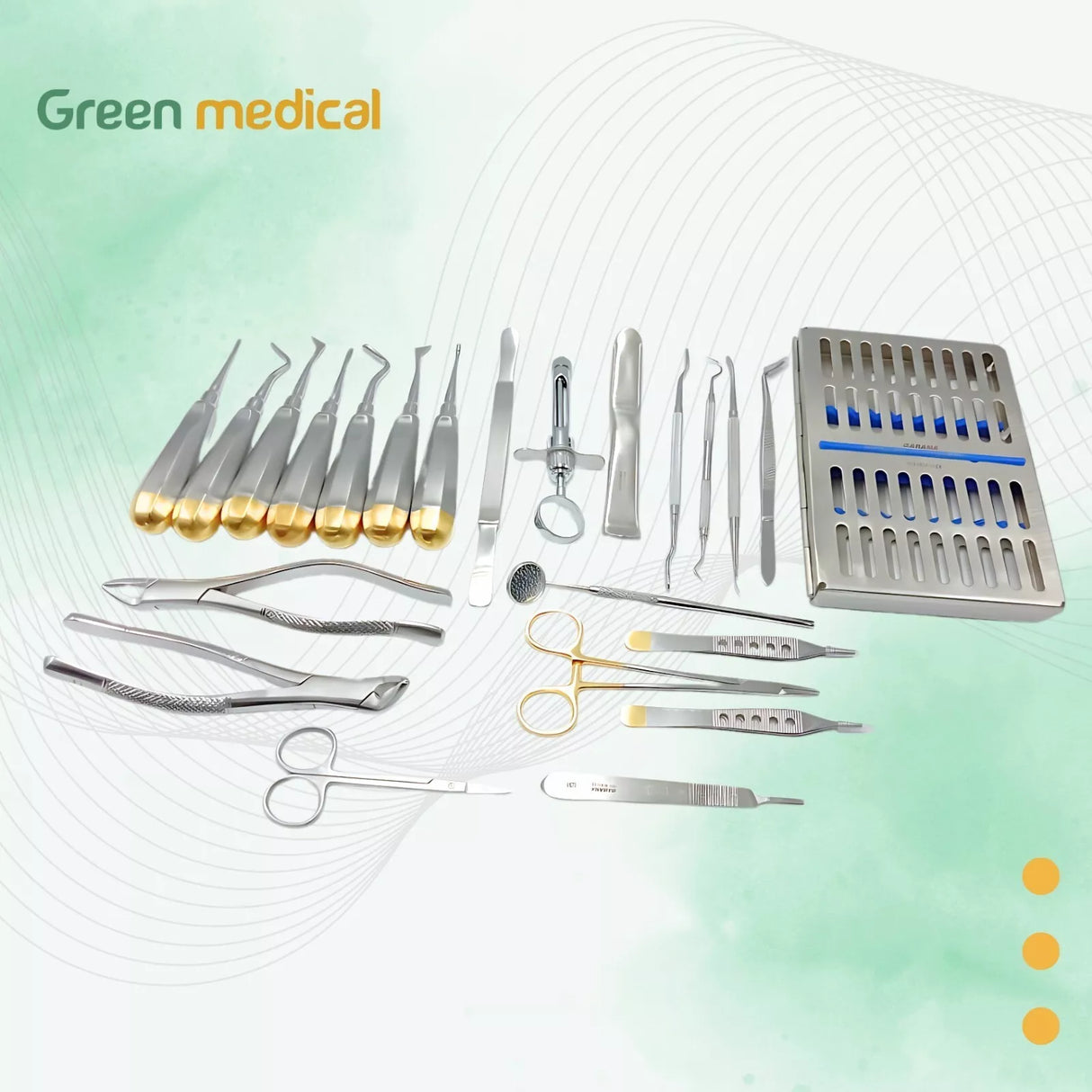 GERMAN 23 PC ORAL DENTAL SURGERY EXTRACTING ELEVATORS FORCEPS INSTRUMENT KIT SET