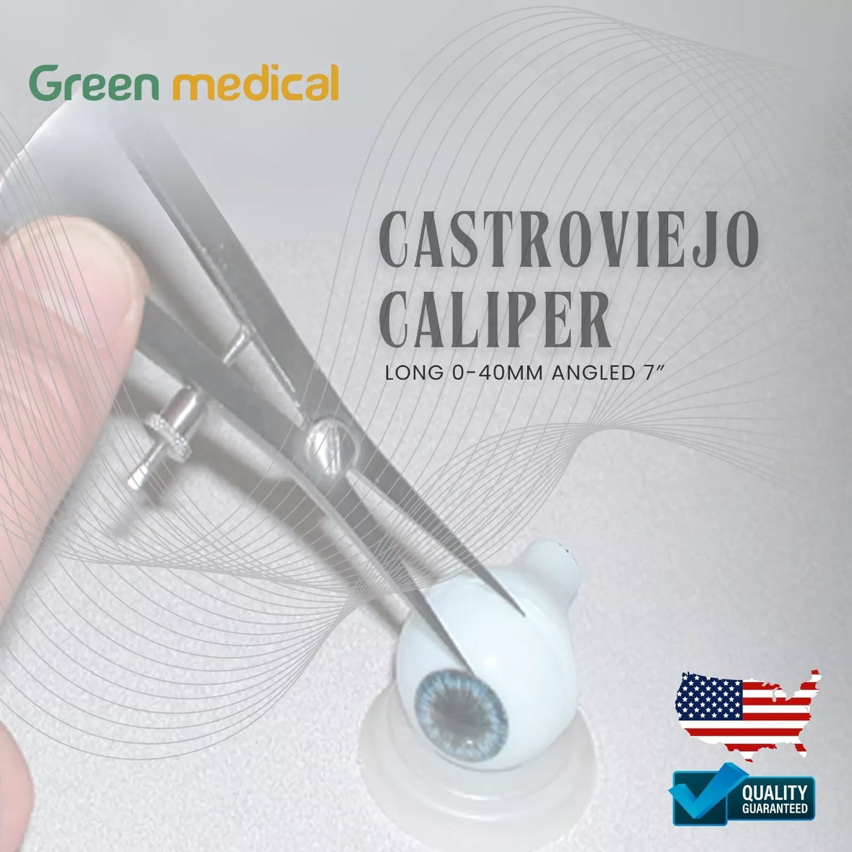 Long Castroviejo Caliper 7" Angled Dental Instruments 0 to 40 MM German Grade