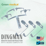 DINGMAN Mouth Gag with Blades Surgical Dental Instruments Stainless German Grade