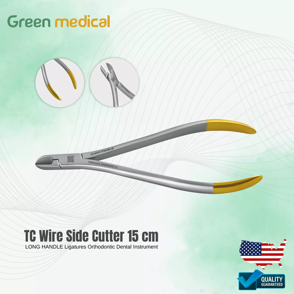 TC Wire Side Cutter Long Handle 15 cm Ligatures Orthodontic Dental Instrument