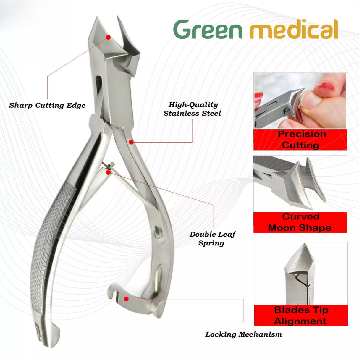 Toe Nail Clipper Cutter Moon Shape 5.5" Stainless Steel Premium Quality