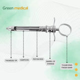 Dental Aspirating Syringe Dentist Surgical Instruments 2.2cc C-W type German Grade