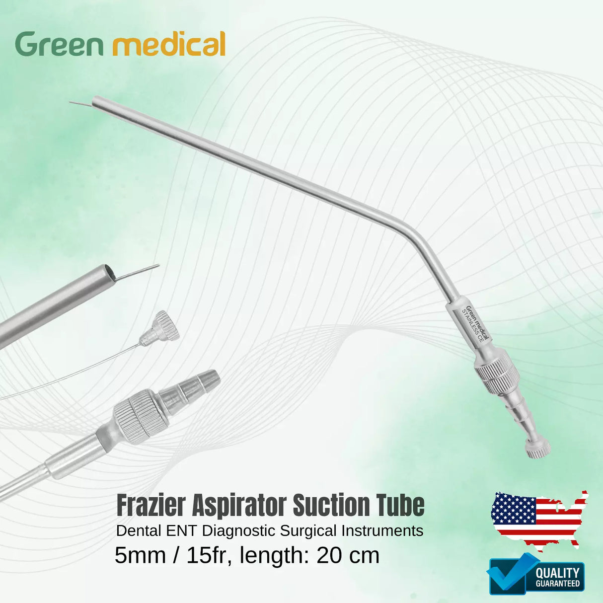 Frazier Suction Surgical Tube 15fr (5mm) 20cm Aspirator Diagnostic Instruments