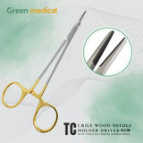 T/C Crile-Wood Needle Holder Tungsten Carbide 6" Straight Surgical Instruments German Grade