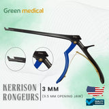 5 Pcs Set KERRISON Rongeurs 7" 1,2,3,4,5mm 45Degree up bite Black & Blue