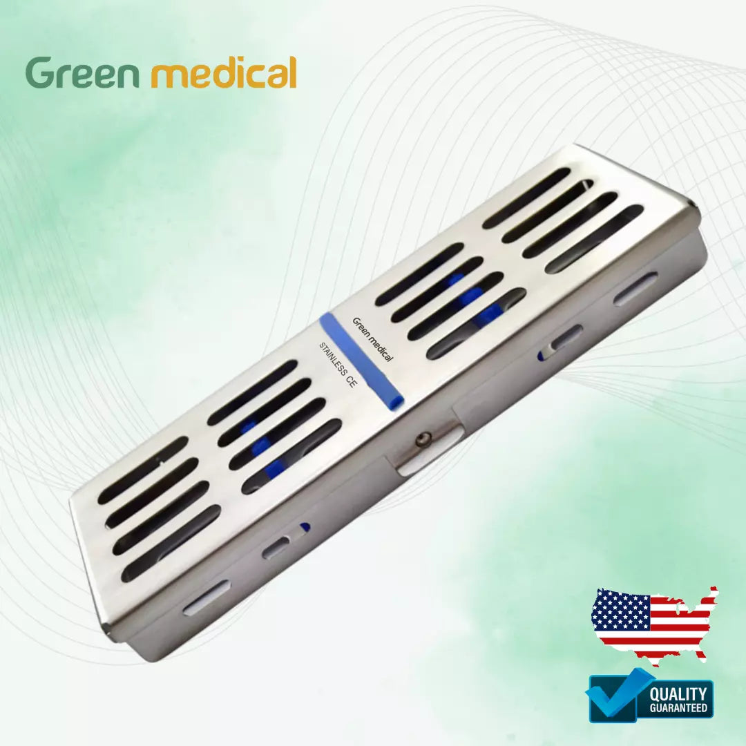 5 Instruments Dental Sterilization Cassette Box, Autoclave Tray, Rack, ''Blue''