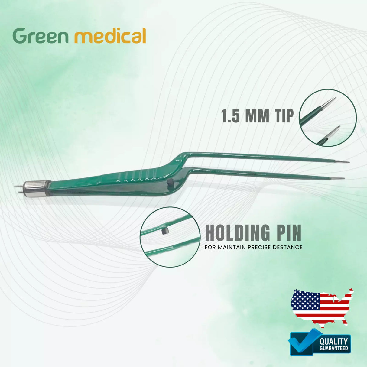 Non-Stick Bipolar Forceps Us Connector 2 pin, 22cm Working Point 0.5mm