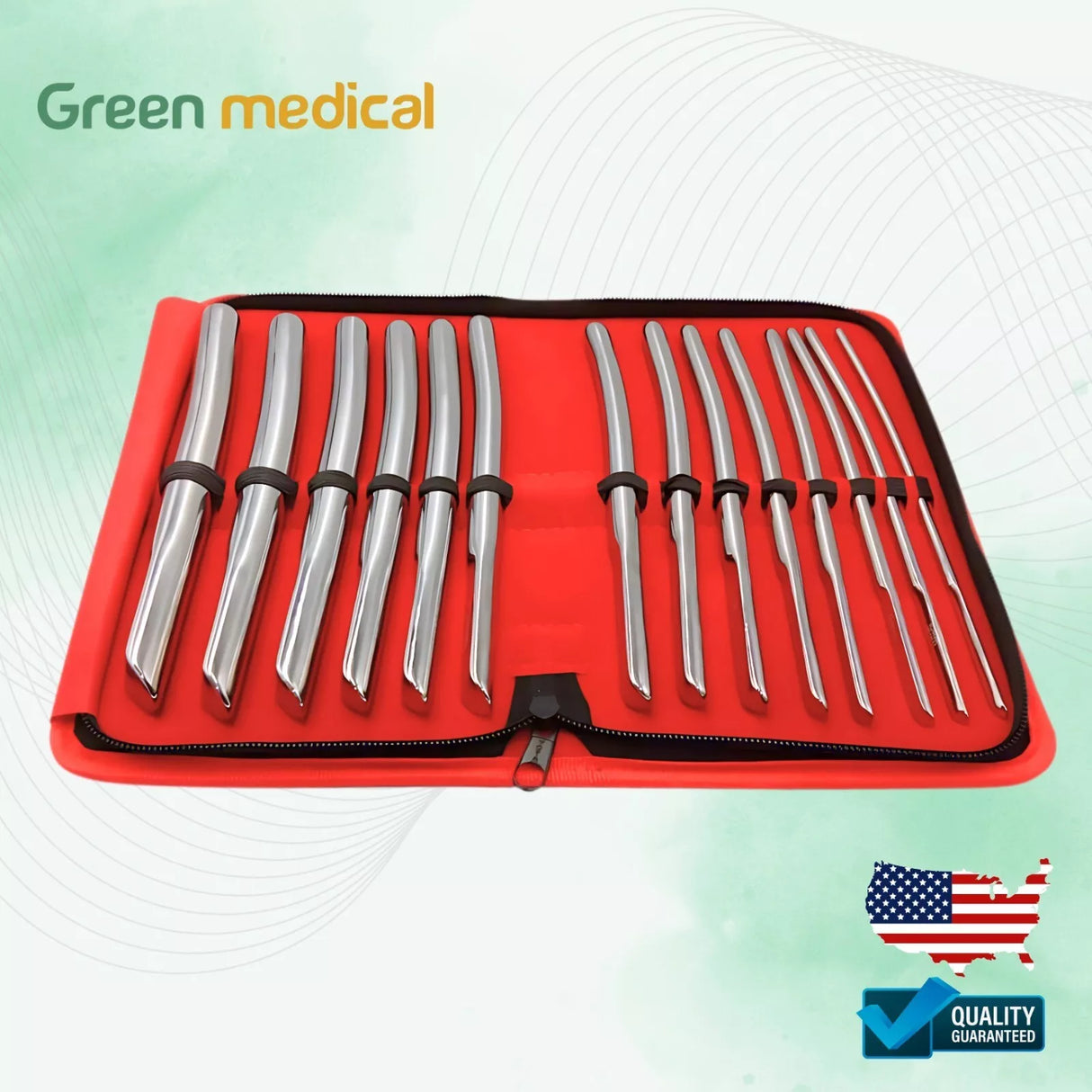 14 Pcs Hegar Dilator Set Medical Uterine Urethral Diagnostic OB/GYN German Grade