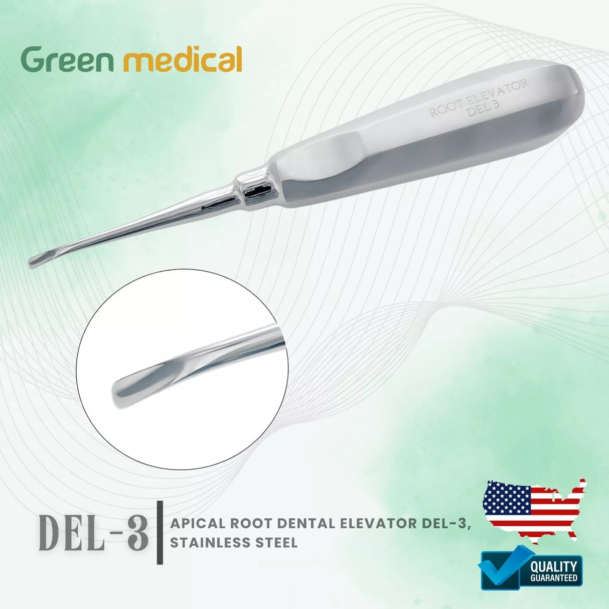 Dental Apical Root Tip Elevator DEL # 3 Dental Instruments