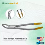 ATRAUMATIC EXTRACTION APICAL RETENTION FORCEPS-LOWER UNIVERSAL PREMOLAR 151 AF