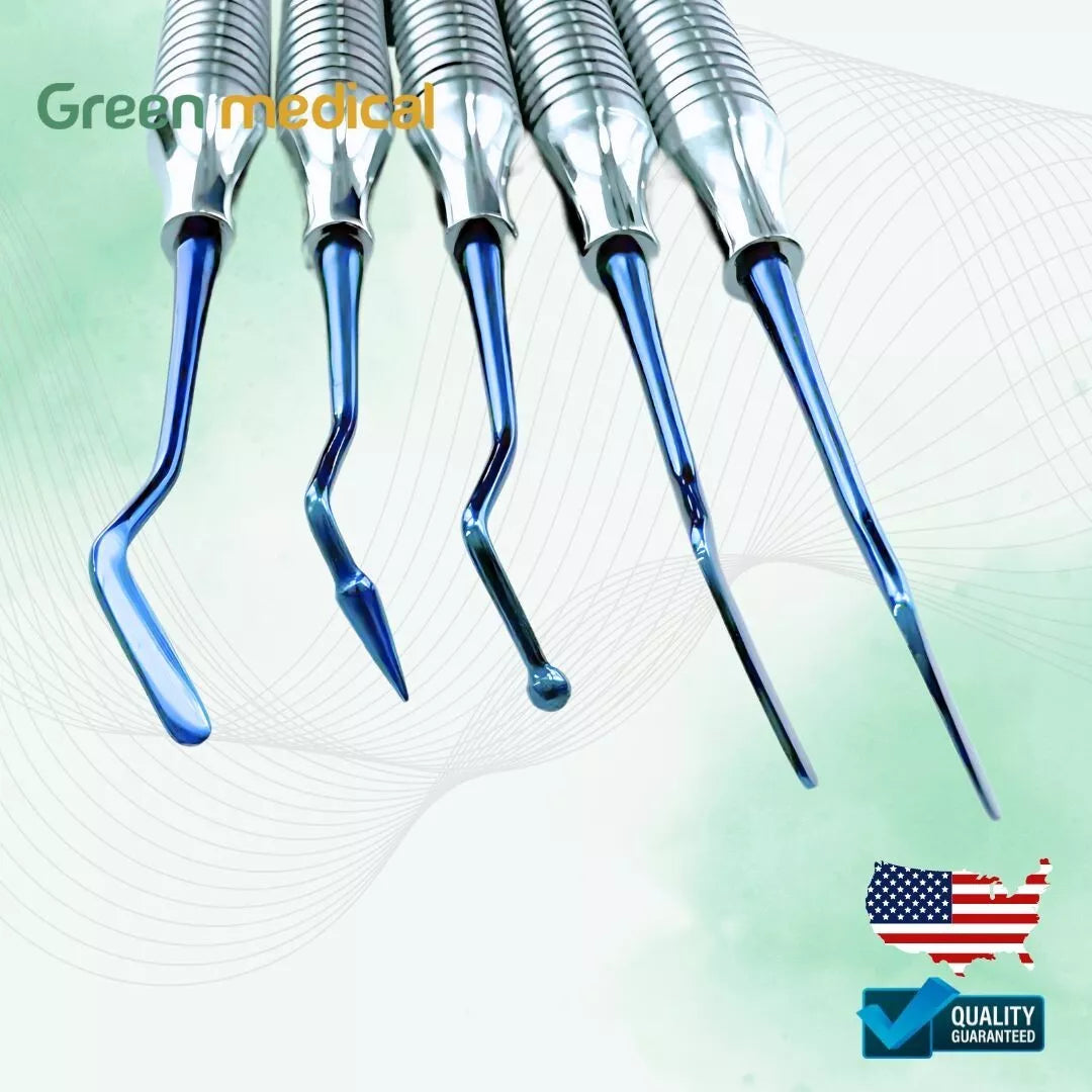 5 Pcs Dental Composite Filling Instrument Blue Titanium Coated Restorative Kit