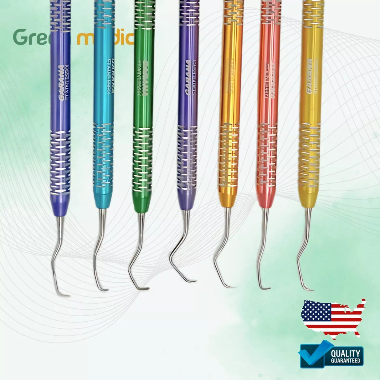 GRACEY CURETTE MULTICOLOR SCALER 7PC HIGH QUALITY PERIODONTAL DENTAL INSTRUMENTS