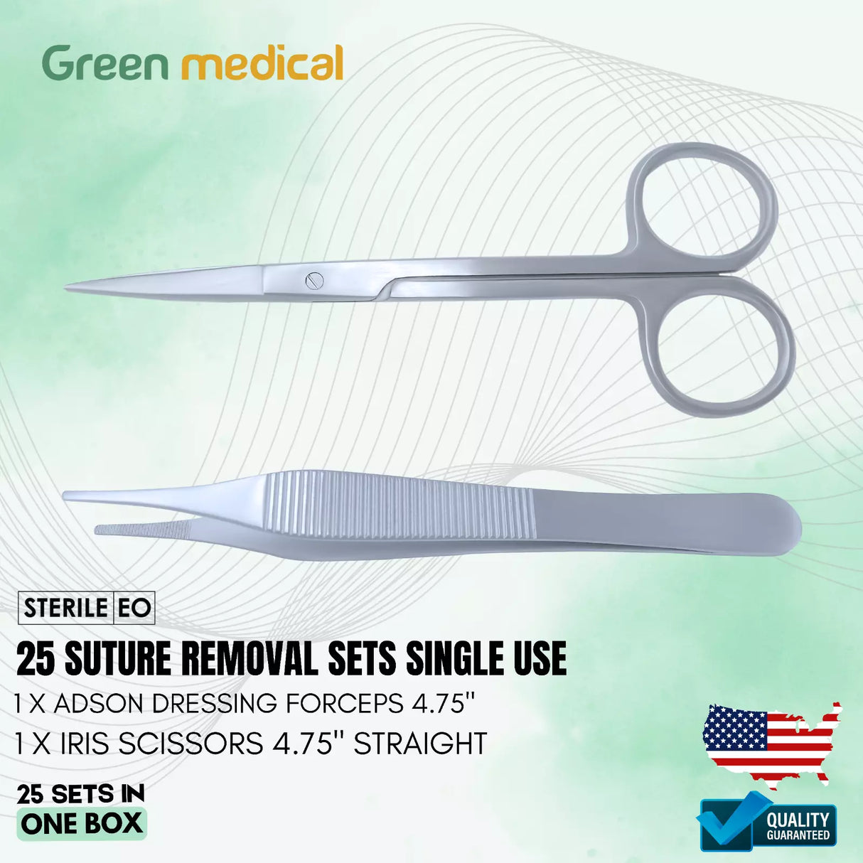 25 Suture Removal Sets Single Use Surgical Instruments Stainless Steel