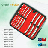 8 Pcs Hegar Dilator Set Uterine Urethral Diagnostic Cervical Sounds German Grade