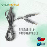 Reusable Bipolar Forceps Cable US Connector 2 pin, 4mm Banana Plug , 3 Meter