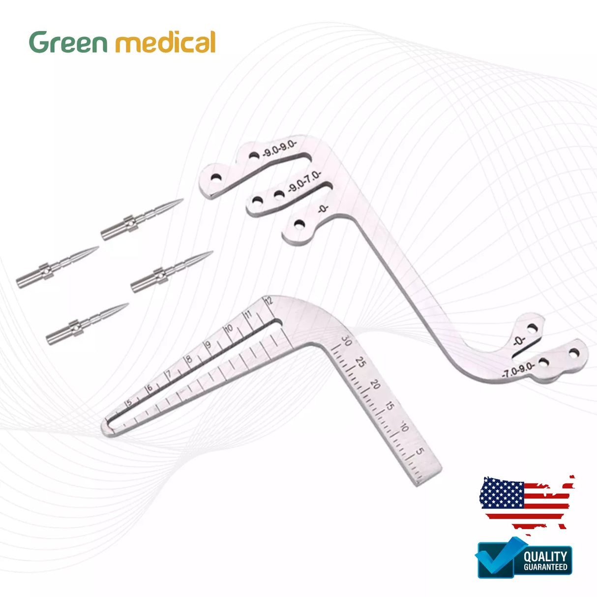 Set of 5 Dental Implant Gauge Surgical Drilling Guide Locator Parallel Depth Pin