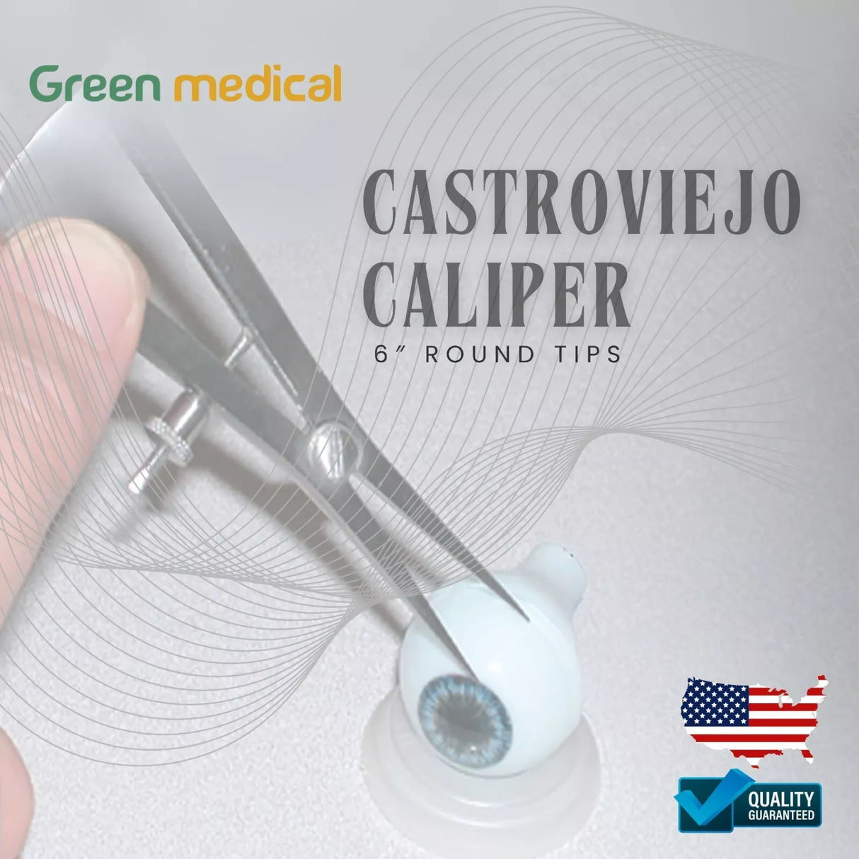 Castroviejo Round Caliper 17cm Ridge Mapping 0-40mm Scale Dental Instrument