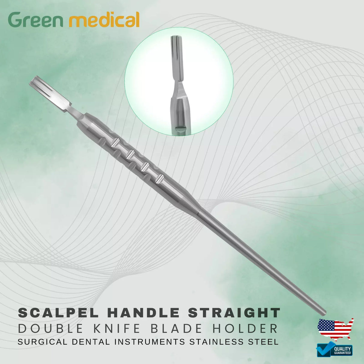 Scalpel Handle Straight Double Knife Blade Holder Surgical Dental Instruments