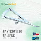 Angled Castroviejo Caliper 0 TO 20 MM 3.5" (8.5cm) Surgical Dental Instruments