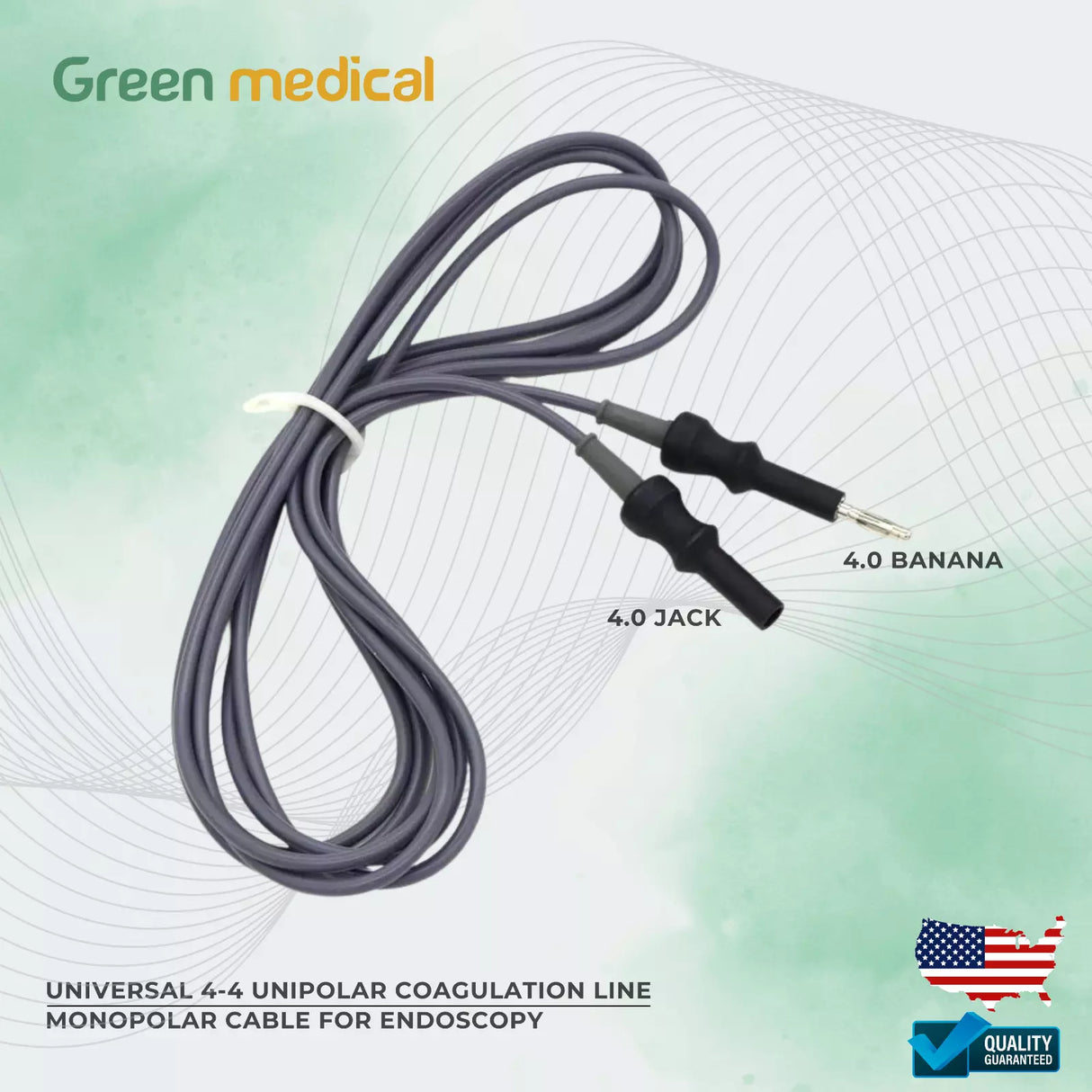 Universal 4-4 Unipolar Coagulation Line Monopolar Cable For Endoscopy