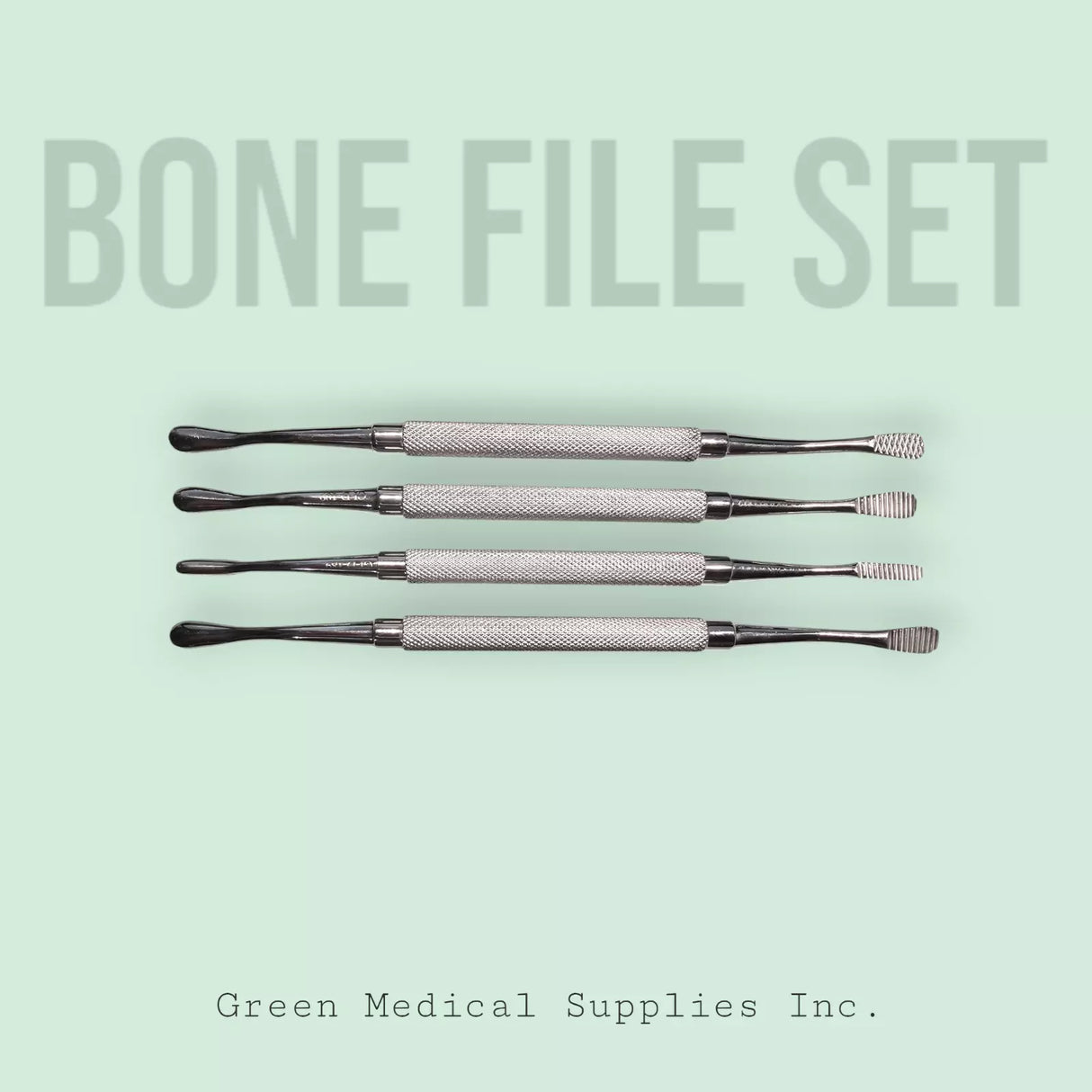 Bone File Set of 4 Soft Tissue Dental Filer Surgery Implant Surgical Instruments