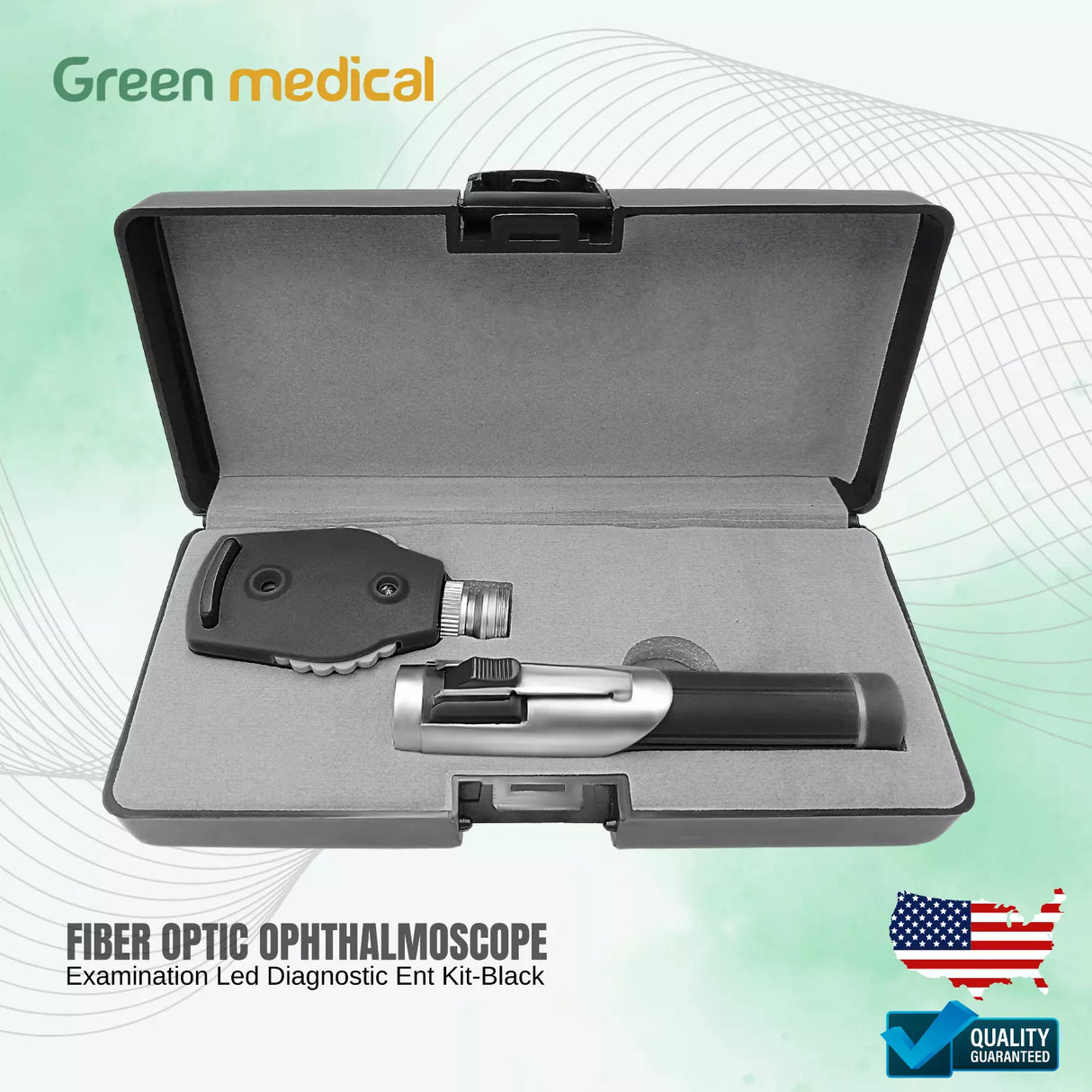 Fiber Optic Ophthalmoscope Examination Led Diagnostic Ent Set In 4 Colors