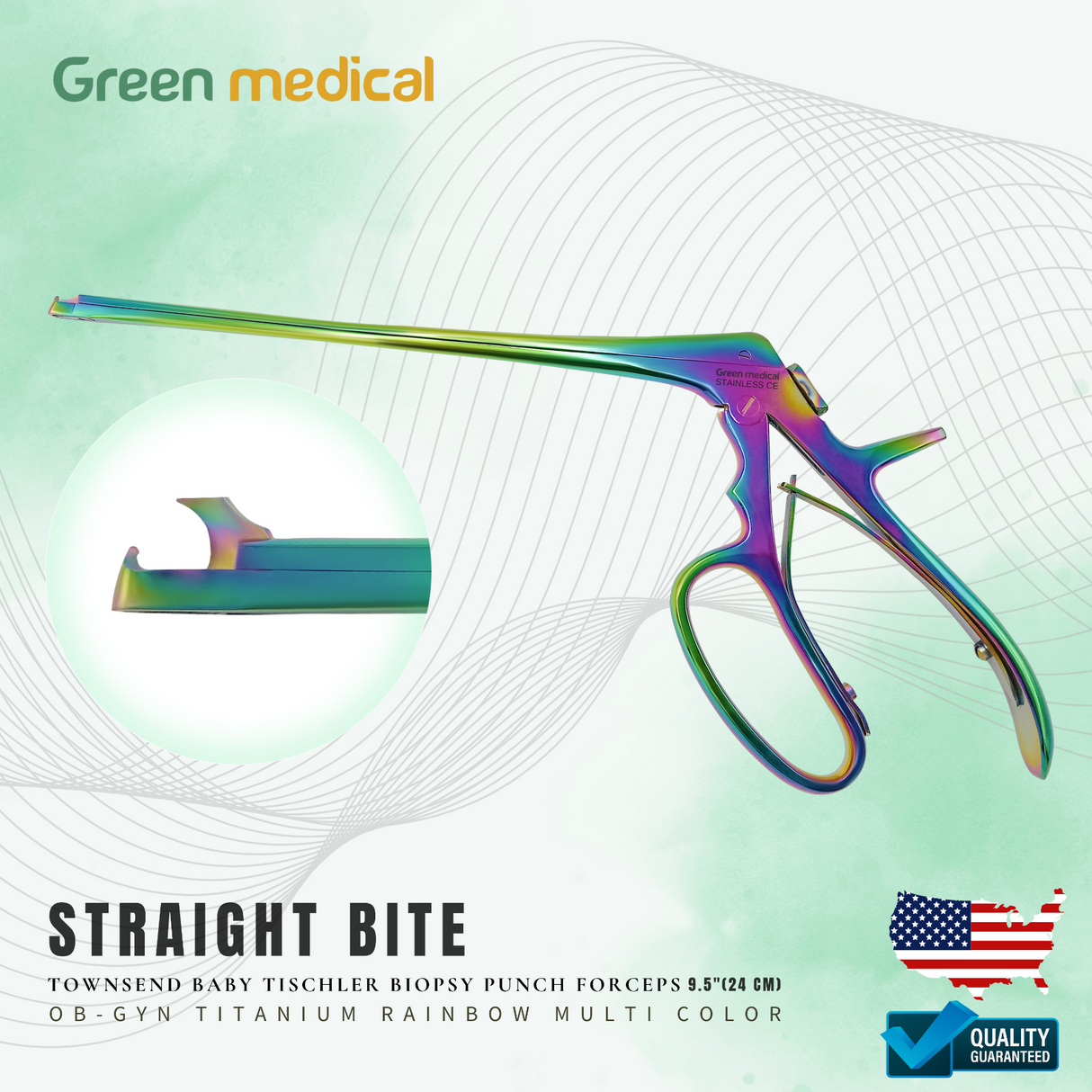 Townsend Baby Tischler Biopsy Punch Forceps Titanium Rainbow Multi Color 9.5"