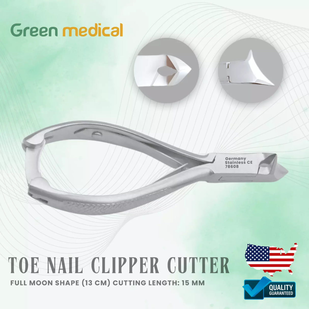 Toe Nail Clipper Cutter Moon Shape, Excellent Brand Stainless Steel German Grade