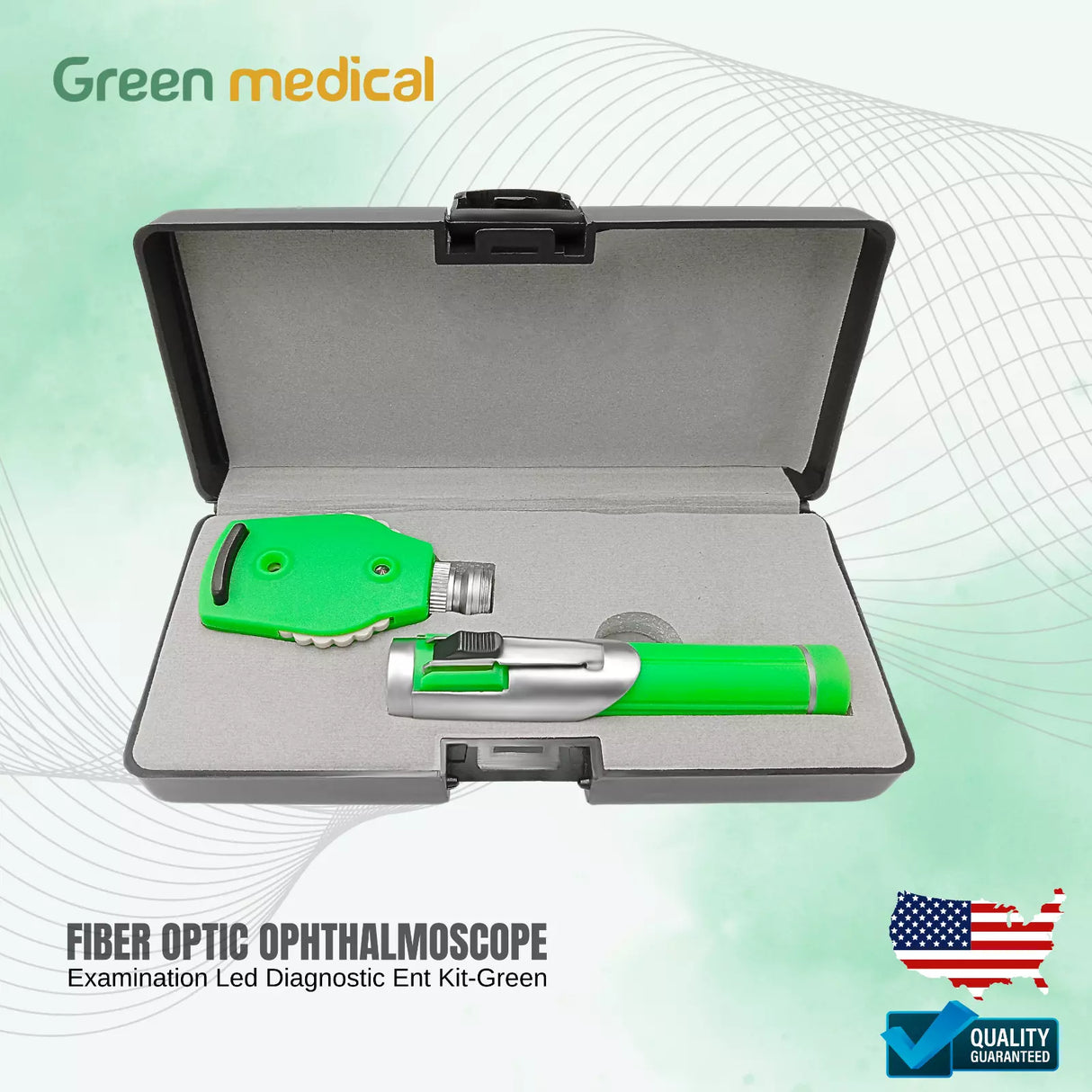 Fiber Optic Ophthalmoscope Examination Led Diagnostic Ent Set In 4 Colors