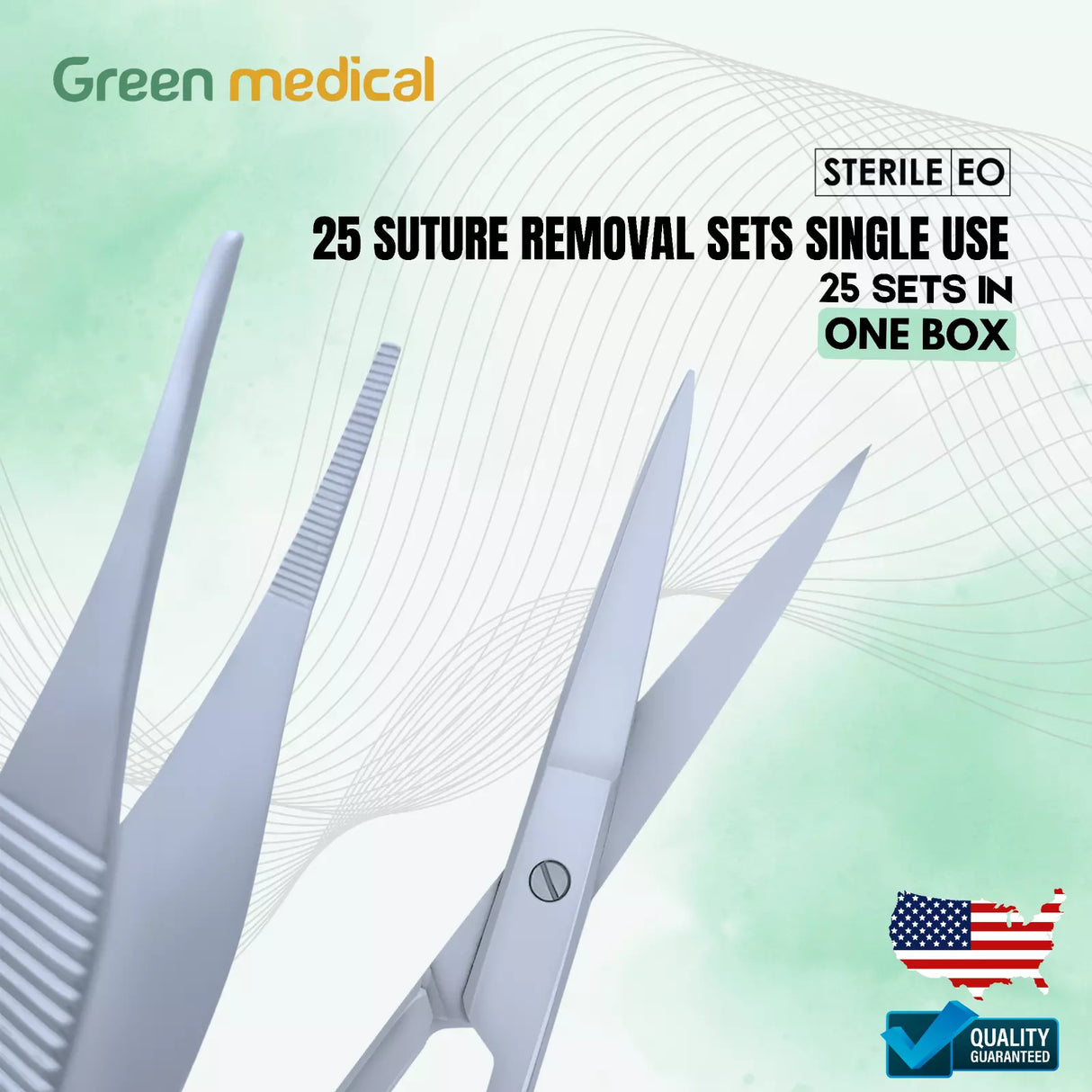 25 Suture Removal Sets Single Use Surgical Instruments Stainless Steel