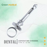 Dental Aspirating Syringe 1.8ml Anesthetic A Type Stainless Steel Dentist