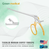 Tischler Morgan Biopsy Forceps 3mmx7mm Bite with Gold Handle OB-GYN German Grade