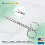 Stevens Tenotomy Scissors 4.5" Curved Surgical Instrument German Grade