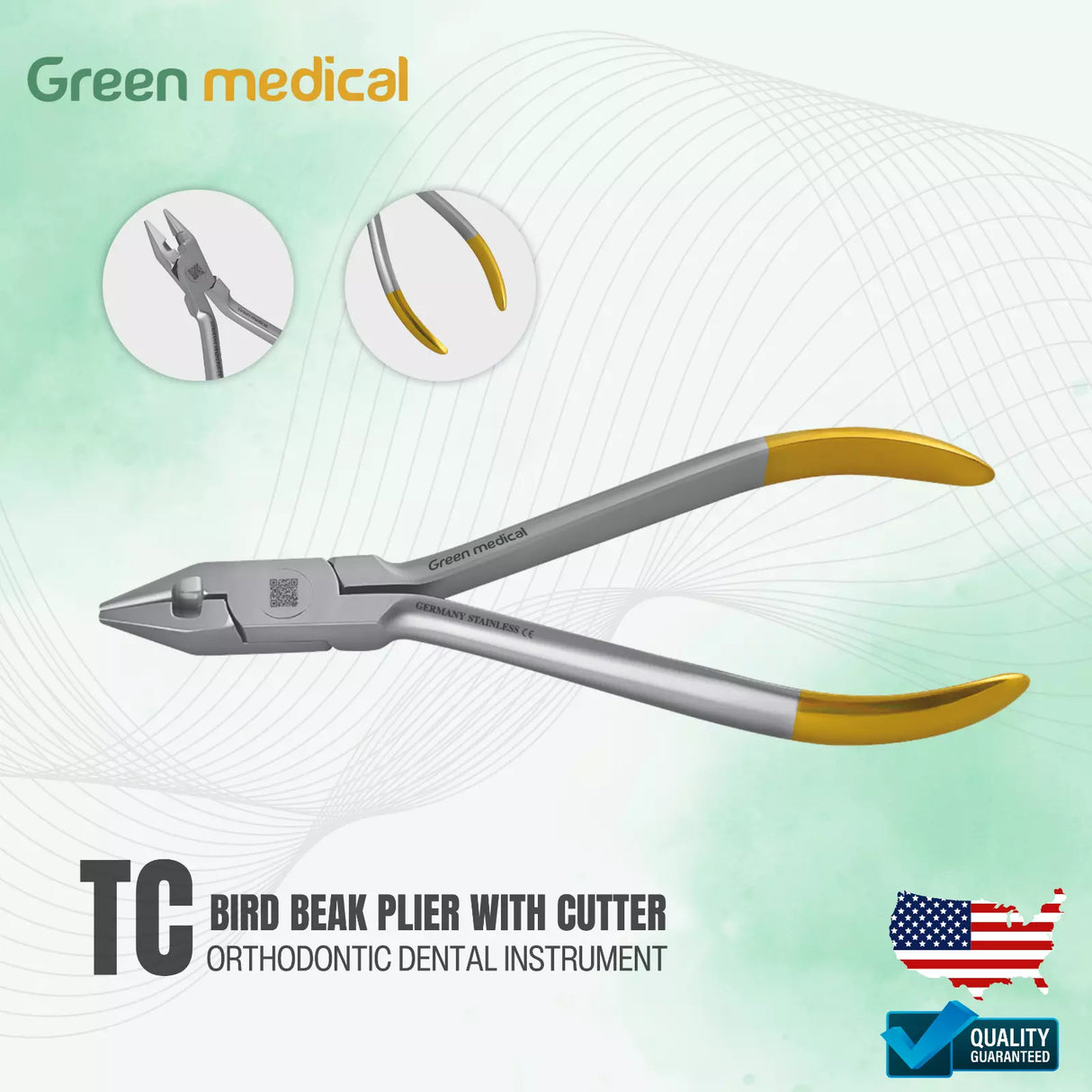 TC Bird Beak Plier With Cutter Orthodontic Dental Instrument German Grade