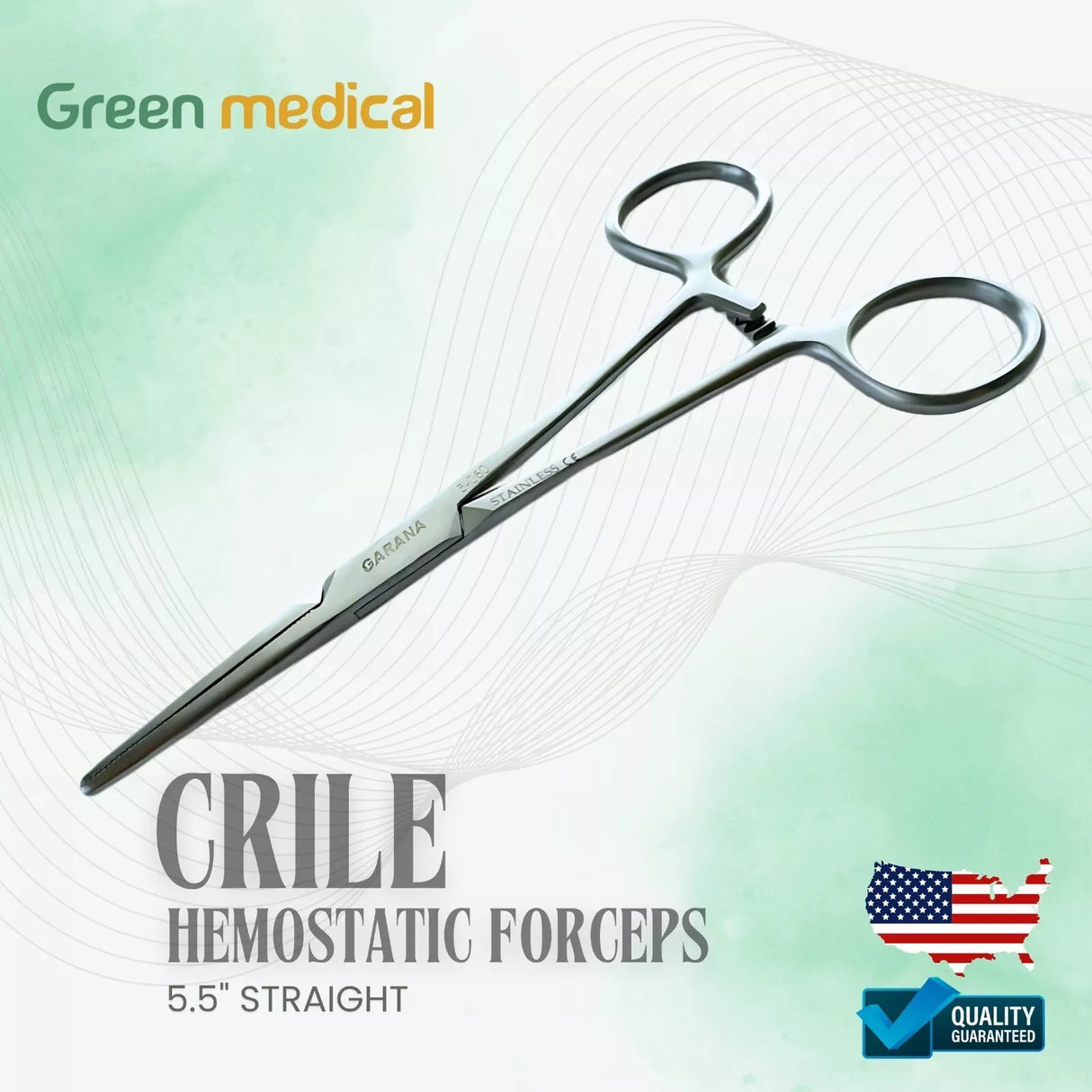 Premium Crile Hemostat Locking Forceps 5.5" Straight Surgical Instrument