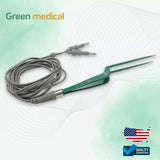 Non-Stick Bipolar Forceps Us Connector 2 pin, 22cm Working Tip 1.5mm With Cable