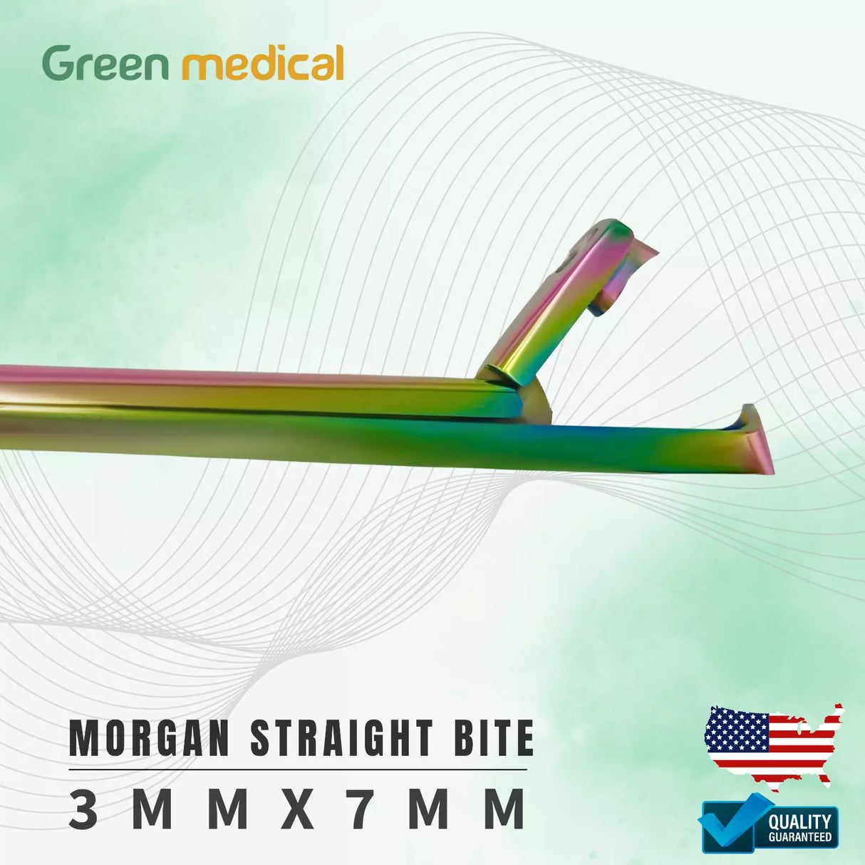 Tischler Morgan Biopsy Forceps 3mmx7mm Bite Titanium Rainbow Multi Color OB-GYN