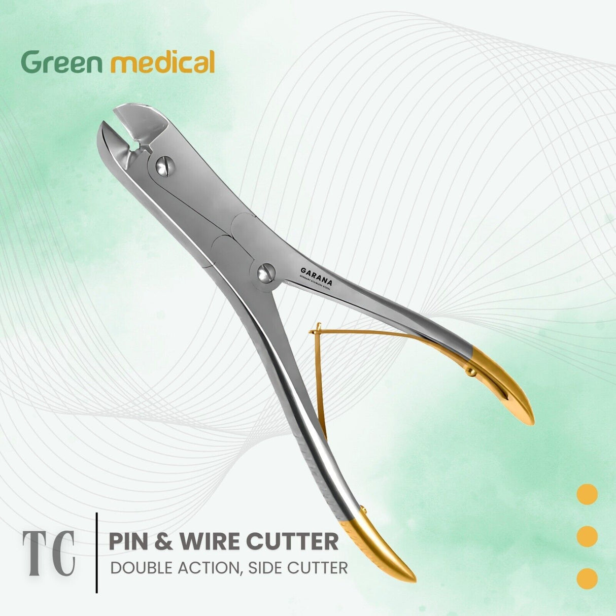 Pin & Wire Cutter Double Action 9" Side Cutter, T/C, Max Cut 2.4mm (3/32")