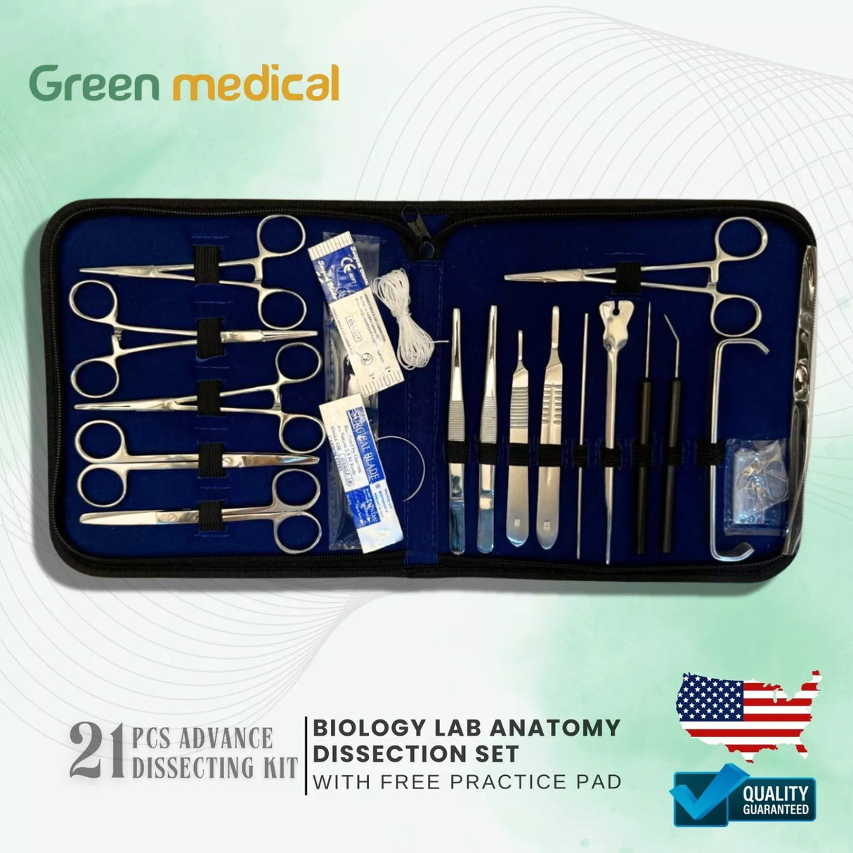 21Pcs Advanced Dissection Kit for Medical Biology & Veterinary Students- Anatomy