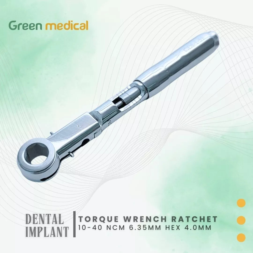 Dental Implant Torque Wrench Ratchet Universal 10-40 Ncm 6.35mm Hex 4.0