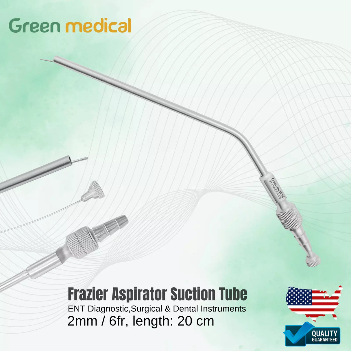 Frazier Suction Surgical Tube 6fr (2mm) 20cm Aspirator Diagnostic Instruments