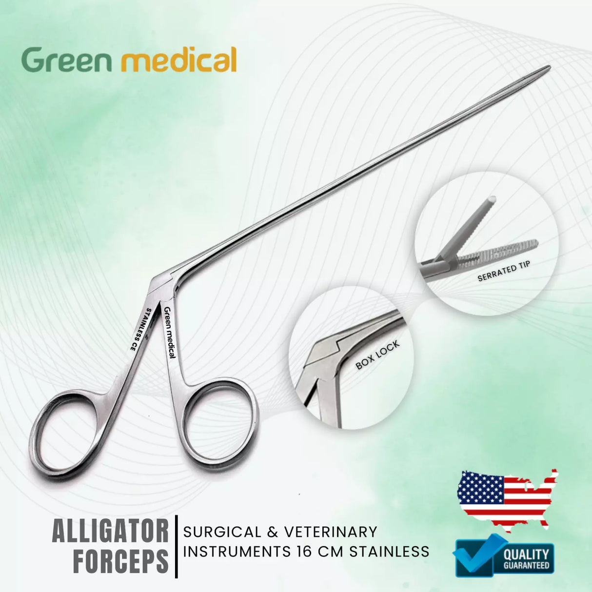 Alligator Ear Forceps 6.29''(16 cm) ENT Surgical & Veterinary Instrument