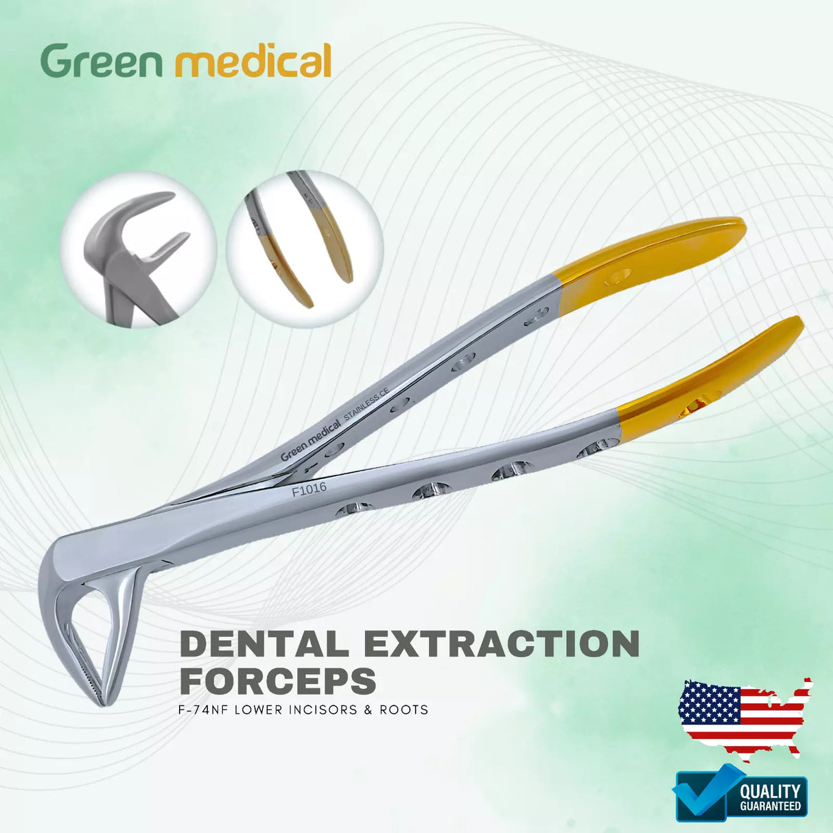 Dental Extraction Forceps F-74NF Lower Incisors & Roots